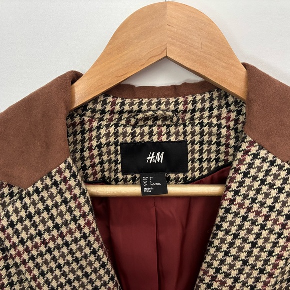H&M Houndstooth Equestrian Blazer with Elbow Patches - Picture 3 of 3
